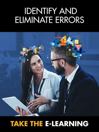 Two people conversing, advertising eLearning to help Identify and Eliminate Errors
