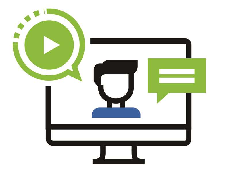 Icon of person's face on a screen