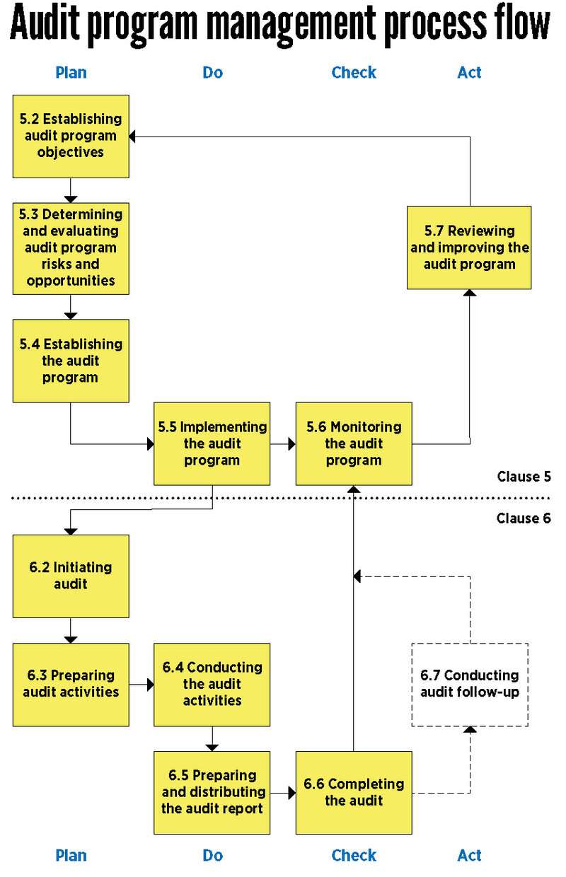 This image depicts the audit program management process flow