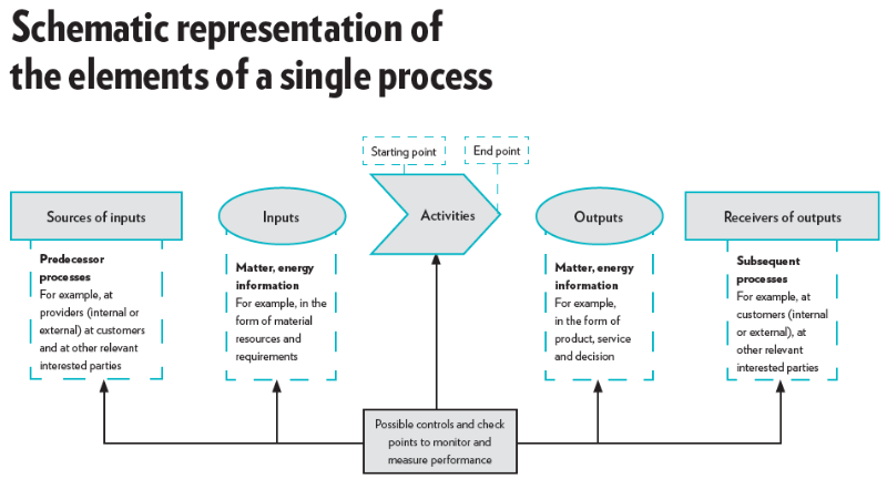 Schematic representation of the elements of a single process