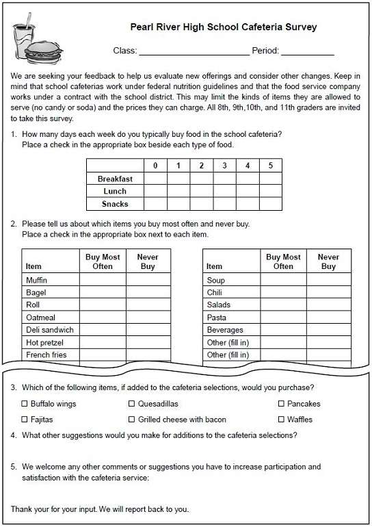 Data Collection Survey Example