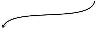Curved arrow pointing down and left