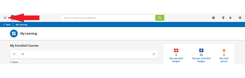 Screenshot of Access My Learning button