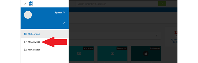 Screenshot of Access My Learning button